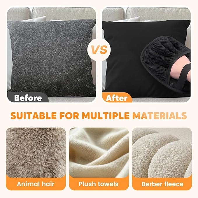 Pet Grooming Glove & Deshedding Mitt - Dual-Sided Massage and Hair Removal Glove for Dogs & Cats, Bathing Brush with Ergonomic Fit, 9.4 x 6.9 x 0.39 Inch