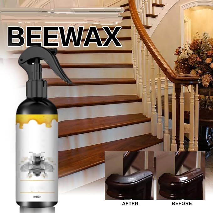 Natural Beeswax Care Spray & Restorer, Beeswax Spray For Wood, Bees wax Sprays Cleaner, Wood Floor Polish, For Leather & Furniture Polish (2PC)