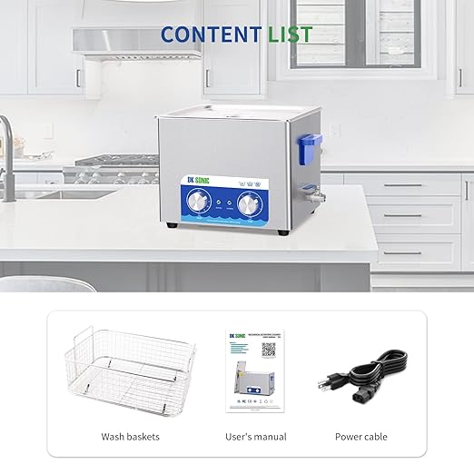DK SONIC Ultrasonic Cleaner,15L 360W Sonic Cleaner with Heater&Mechanical Timer,Ultrasonic Carburetor Cleaner for Cleaning Gun,Engine,Carburetors,Chains(Include Basket)
