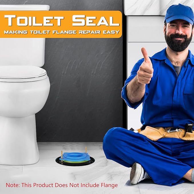 Wax Ring Kit for Toilet Installation - Elastic Rebound Wax-Free Gasket, Reusable Toilet Seal Ring Stops Leaks & Odors, Fits Uneven Floors - No Wax Rubber DIY Kit for 3"/4" Drain, Ideal for Homeowners