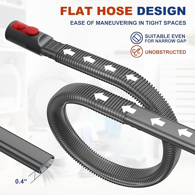 Sealegend Crevice Tool Dryer Vent Lint Vacuum Attachments Compatible with Dyson V15 V12 V11 V10 V8 V7 Vacuum Cleaner Dryer vent Cleaner Kit, Flexible Dryer Lint Removal Tool