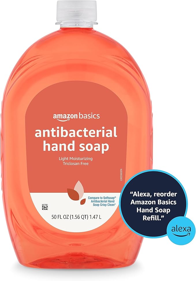 Amazon Basics Liquid Hand Soap Refill, Light Moisturizing, Triclosan-Free, Citrus, 50 Fl Oz (Pack of 2) (Previously Solimo)