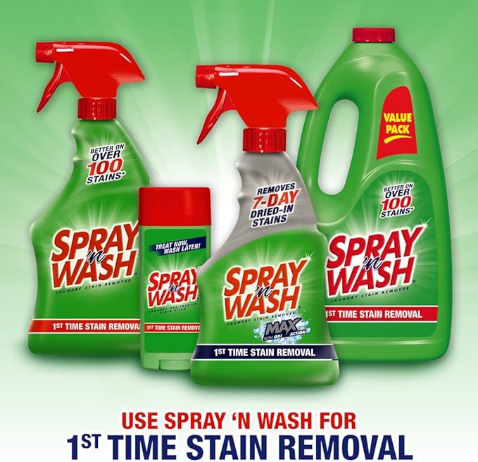 Resolve Spray 'n Wash Pre-Treat Laundry Stain Remover Refill, 360 fl oz (6 Bottles x 60 oz)