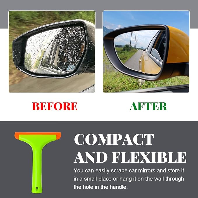 Small Silicone Window Squeegee, Car Windshield Silicone Squeegee, Auto Windshield Water Blade Scraper with 5.9 Inch Blade and Non-Slip Handle for Window, Mirror, Glass Door (Light Green)