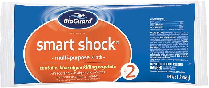 BioGuard Smart Shock 1 lb, Pack of 12, Algae Preventative, Swimming Pool Clarifier, Pool Shock Treatment, Multi-Purpose Shock for Pool Maintenance