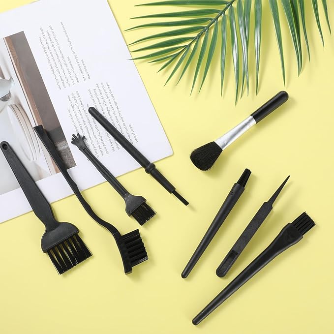 8 PCS Anti Static Brush Keyboard Brush Computer Cleaning Kit Anti Static Electronic Dust Clean Brushes for Laptop Keyboard Camera Computer (Black)