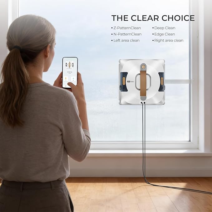 Apical Life Window Cleaning Robot | Low Noise 55dB Smart Glass Cleaner with 3Kpa Suction, Integrated Water Tank, Full Wet Wiping and Anti-Fall Protection for High-Rise Indoor/Outdoor Windows