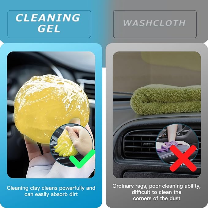 Car Cleaning Gel,Reusable Car Cleaning Putty for Interior Detailing, Car Cleaning Supplies, Auto Detailing Tools, Car Slime for Dust Removal, Car Accessories Interior, Car Cleaning Kit(Yellow, 0.8 OZ)
