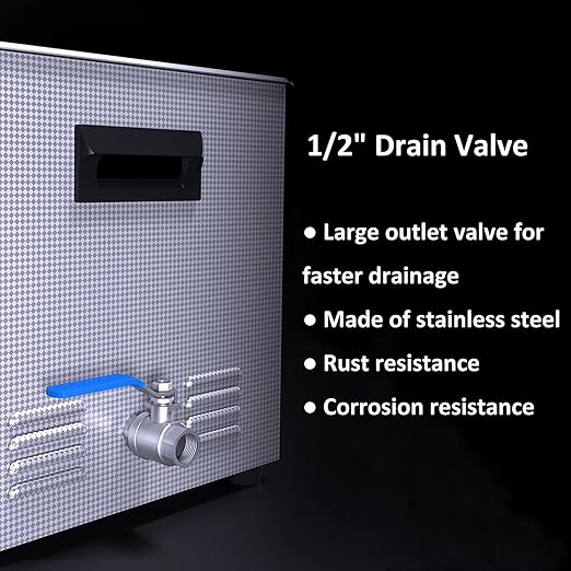 22L Ultrasonic Cleaning Machine 40kHz Knob Control Heated Sonic Cleaner Machine for Carburetor Parts (Basket Included)