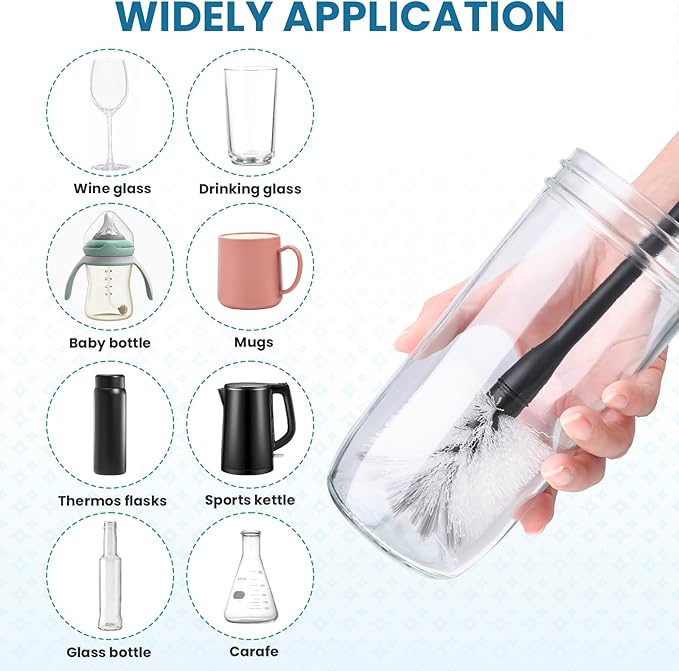 Steel Bottle Brush Refills for OXO Stainless Steel Bottle Brush Only, 4 Pack Bottle Brush Replacement Head for Clean Water Bottle, Baby Bottle, Glasswares, Mugs
