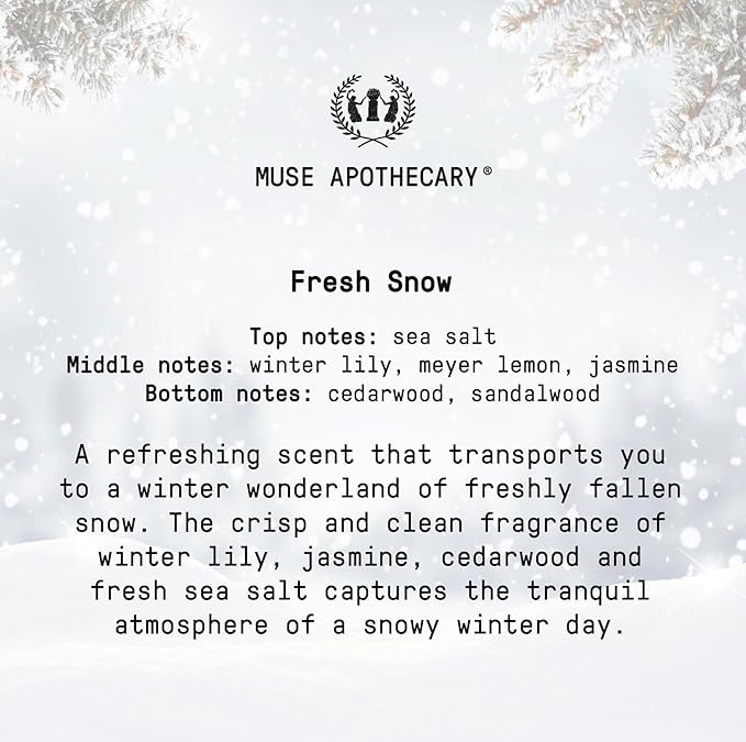 Muse Apothecary Pillow Ritual - Aromatic, Calming and Relaxing Pillow Mist, Linen and Fabric Spray - Infused with Natural Aromatherapy Essential Oils - 8 oz, Fresh Snow, 2 Pack