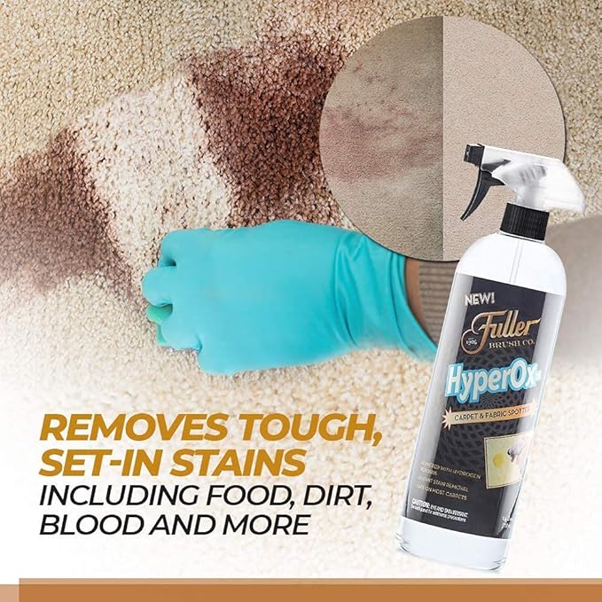 Fuller Brush HyperOx Carpet & Fabric Spotter – 22 oz Bottle – Removes Tough Stains & Odors from Carpet, Rugs, Upholstery & Fabric – Hydrogen Peroxide Foam with Activated Oxygen (Pack of 2)