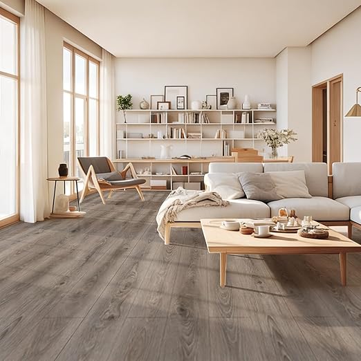 Art3d 15 Sq.ft Peel and Stick Floor Tiles, 10Pcs Luxury Vinyl Plank Flooring Wood Look, 36" × 6" Adhesive and Waterproof Tile Sticker for Bedroom, Living Room, Kitchen, Teak