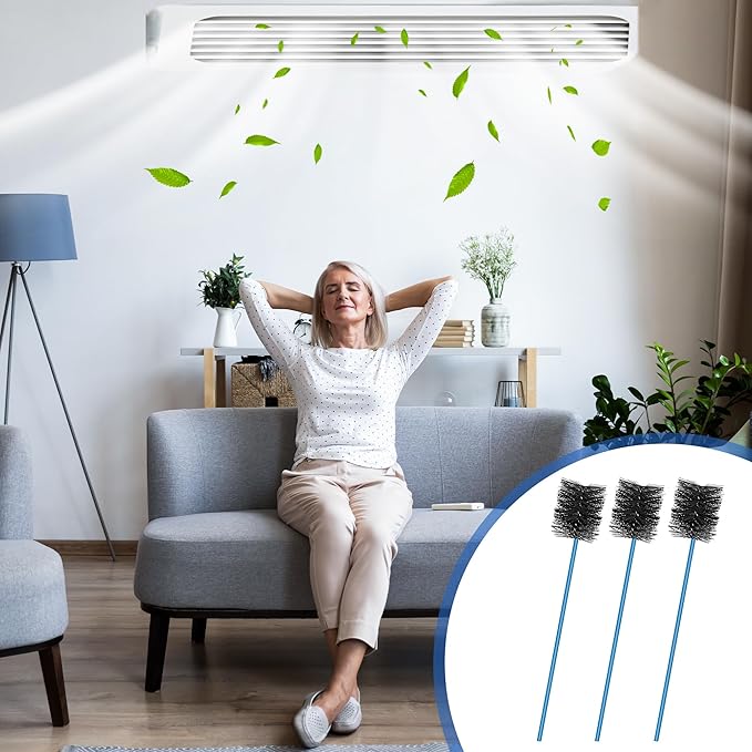 3 Pcs Condensate Trap Flexible Drain Brush, 16 Inch AC Drain Line Cleaning Brush for AC & HAVC Condensate P Trap, Blue