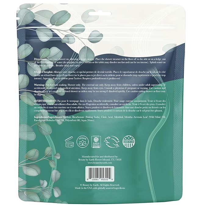 Shower Steamers Aromatherapy - USA Made with Natural Ingredients & Eucalyptus Essential Oil, Valentines Day Gifts for Her & Him, Large Shower Bombs, Relaxation Spa & Self Care Gifts for Women & Men