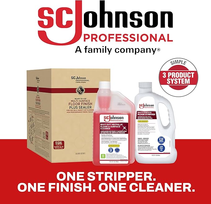 SC Johnson Professional Ready-To-Use Multi-Surface Floor Finish Plus Floor Sealer, 5 Gallon Bag-In-Box, for Professional Use Only