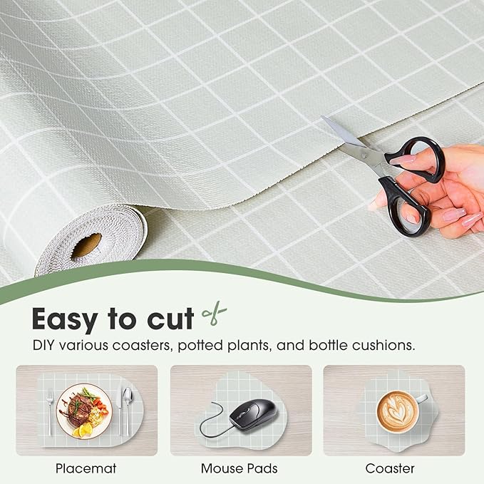Beautysaid Shelf and Drawer Liner for Kitchen Cabinet, Non Adhesive Non Slip Shelf Paper Waterproof Washable Thickened for Dresser Pantry Shelve Bathroom Protector Liner(Light Green,18 in x 20 FT)