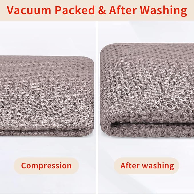 Homaxy 100% Cotton Waffle Weave Kitchen Dish Cloths, Ultra Soft Absorbent Quick Drying Dish Towels, 12 x 12 Inches, 8-Pack, Multicolor