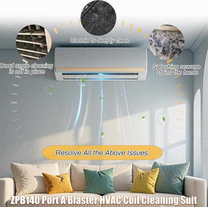 ZPB140 Portable Pressure Washer with 3.5 Gallon Water Tank, Port A Blaster HVAC Coil Cleaning, Coil Jet Cleaner for ac Unit 120V 80W for Indoor or Outdoor, Flow Rate 4L/min