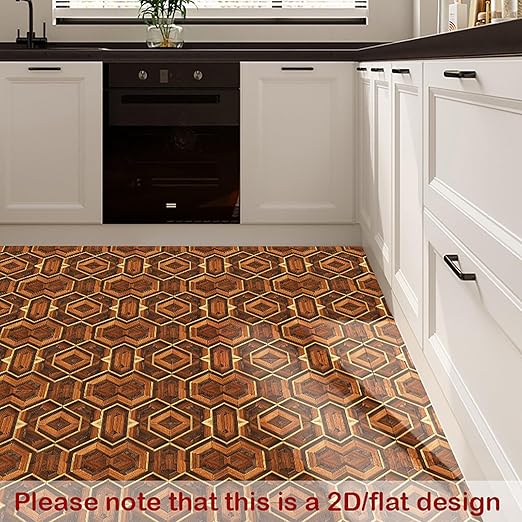 Nuxovilar Peel and Stick Vinyl Flooring, 12x12 Inch Geometric Wood Mosaic Pattern, Self-Adhesive Flooring (10 Pcs)