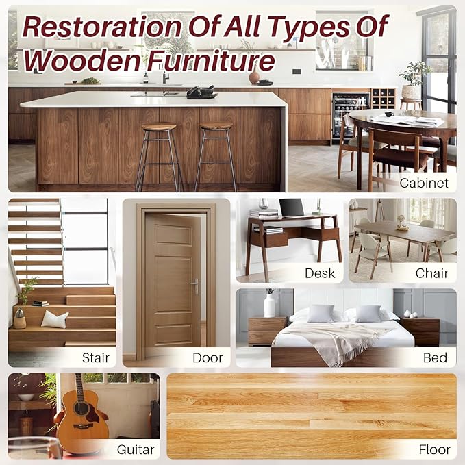 Laminate Vinyl Floor Repair Kit with Heat Pen, 6 Color Hardwood Floor Wax Linoleum Repair Kit Furniture Touch Up Markers Scratches Repair Restore Scratch Repair Remover Cracks, Holes for Table,Cabine