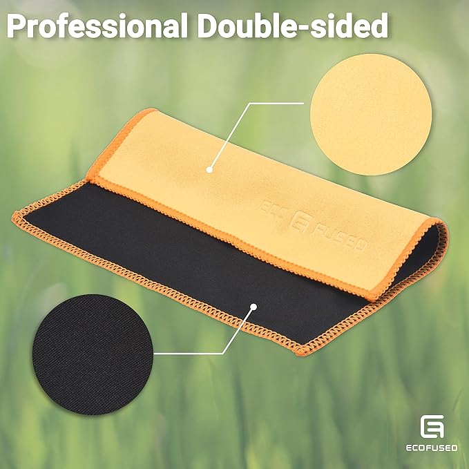Eco-Fused Microfiber Cleaning Cloths Double-Sided - 5 Pack - 6.6 x 6.2 inch - Microfiber and Suede Cloth for Smartphones