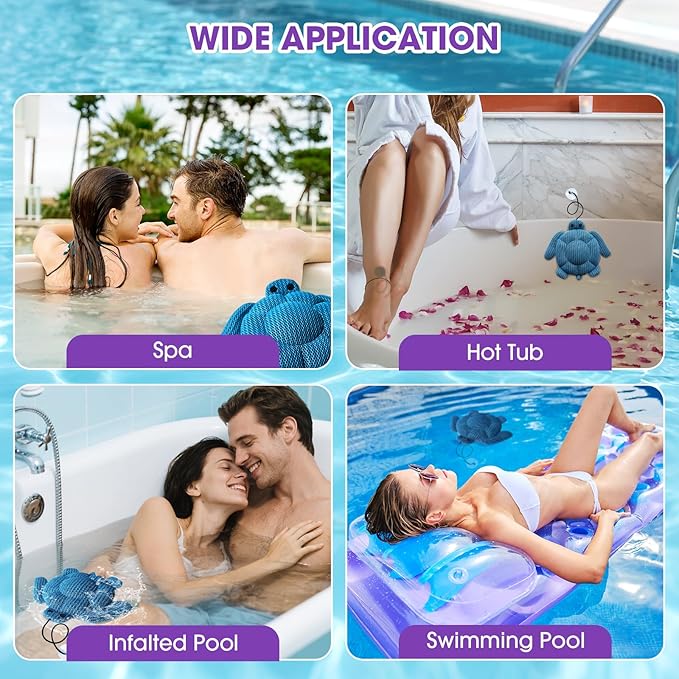 Hot Tub Scum Absorber Accessories for Spa, Turtle Scumbug Skimmer for Hot Tub Pool, Reusable Oil Absorbing Remover Cleaner Sponges for Adults Keeps Your Hot Tub Water Clean