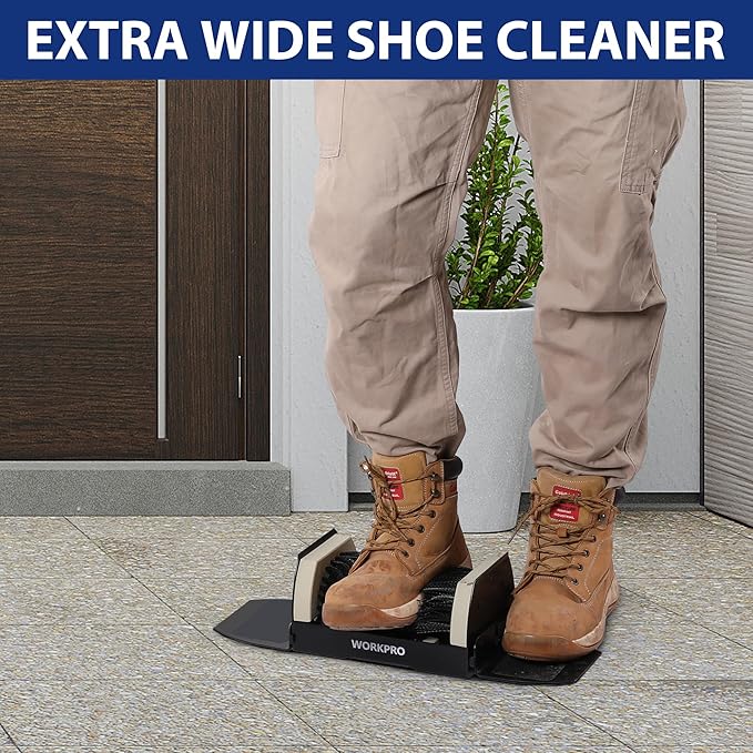 WORKPRO Boot Brush Scraper Outdoor, Shoe Cleaner Brush, Boot Scrubber, Heavy Duty Boot Cleaning Brush, Extra Wide
