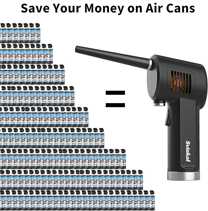 Air Duster, Handheld Cordless Air Duster, Air Blower Rechargeable, Electric Compressed air Gun Battery Operation, for Cleaning Computer Keyboard Camera Lego Toys.