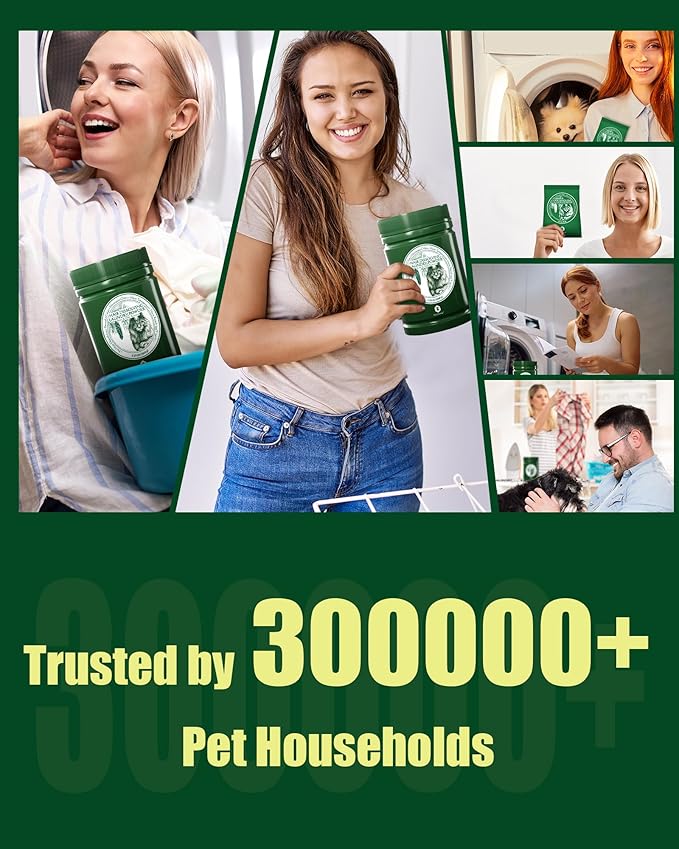 Pet Hair Dissolver for Laundry - Removes 96.7% Dog & Cat Hair, Detergent + Removes Odors & Residue,HE Compatible for Front & Top Load Washers, Septic Safe
