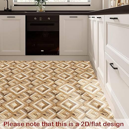 Nuxovilar Peel and Stick Vinyl Flooring, 12x12 Inch Geometric Triangle Marble-Look, Self-Adhesive Waterproof Flooring, 10 Pcs
