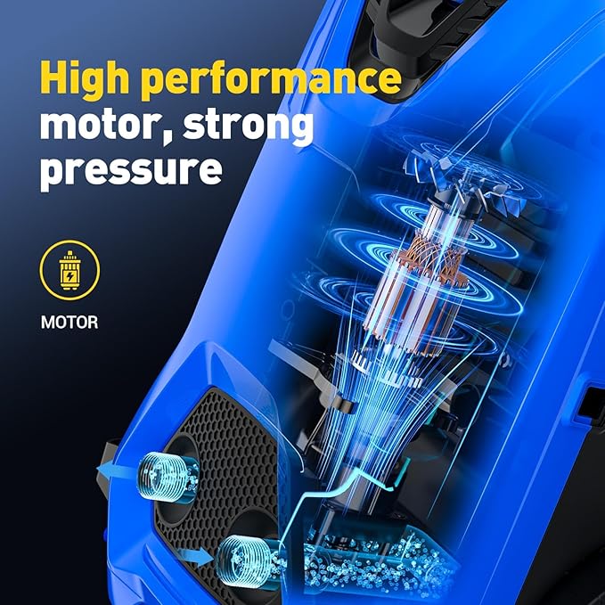 EVEAGE Electric Pressure Washer, Power Washer with 1000Ml Foam Cannon, Powerwasher for Cars, Fences, Patios, Decks, Home and Driveway Cleaning