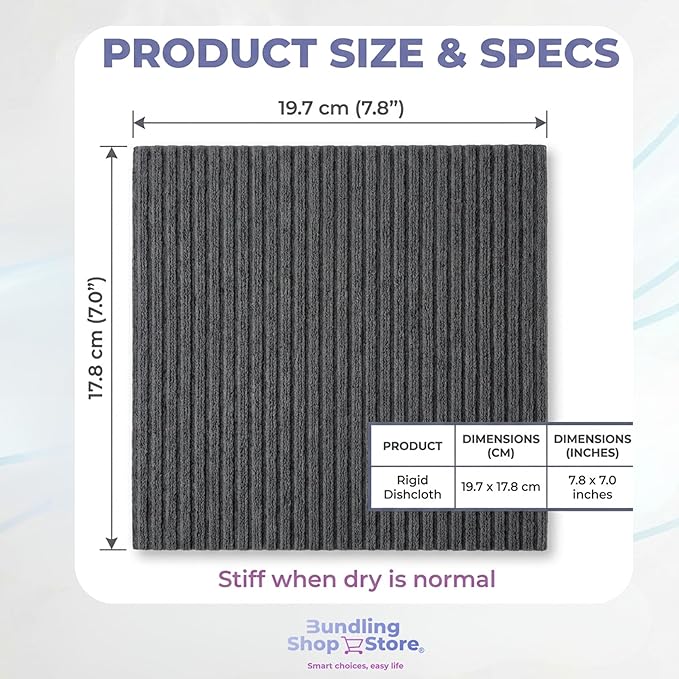 Swedish Dishcloths for Kitchen Dishes -100% Biodegradable & Compostable Reusable Super Absorbent Fiber Sponges with Wood Pulp Cotton - Cleaning Cloths - Dark Grey Pack 5