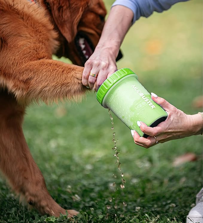 Dexas MudBuster Portable Dog Paw Cleaner, Medium, Green, PW710383