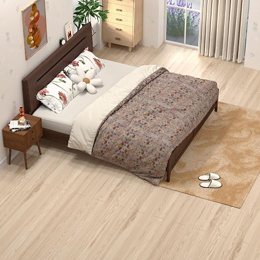 Oxdigi Peel and Stick Vinyl Flooring Roll 23"x 118"/19 Sq.Ft, Thicken Self Adhesive Vinyl Floor Tiles Wood Plank Flooring Waterproof Wear-Resistant for Any Room, Easy DIY Floor Coverings, Light Wood