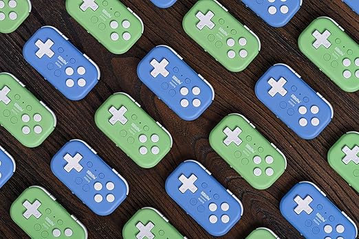 8Bitdo Micro Bluetooth Gamepad Pocket-sized Mini Controller for Switch, Android, and Raspberry Pi, Supports Keyboard Mode (Blue)
