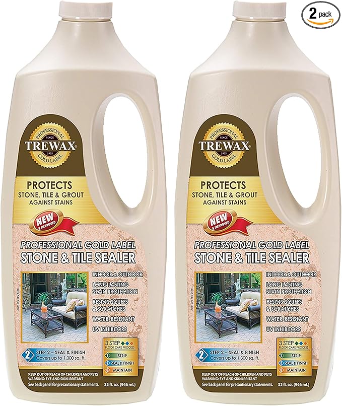 Trewax Professional Gold Label Stone and Tile Sealer, Concrete Sealer, 32-Fluid Ounce, Pack of 2
