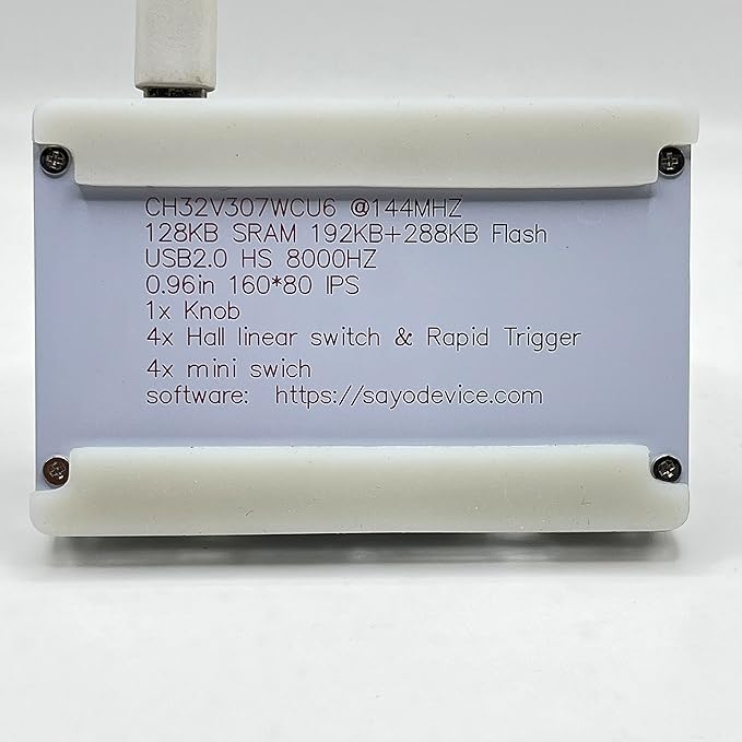 SayoDevice O3C++ OSU Keyboard Rapid Trigger Hall Switches Magnetic Linear Switches Keyboard with Knob and Screen,Copy Paste,Shotcut,Macro Hotswap Mini Keypad (White)