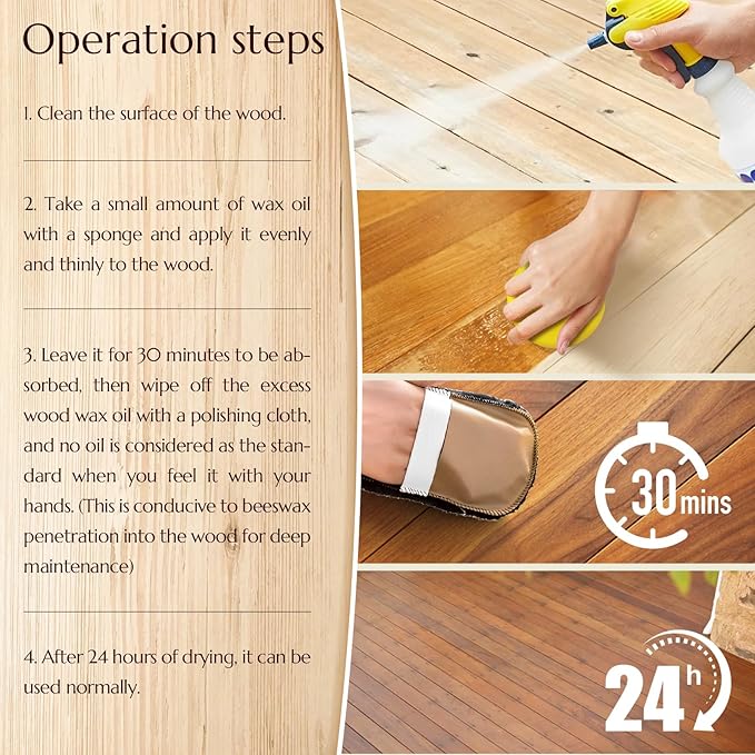 Wood Finishing Wax for Furniture - 100% Natural Chalk Paint Wax for Sealing & Protecting Painted and Raw Wood Surfaces, Wooden Floors & More - Clear Protective Finish, 3.5 Oz (Includes Tools)