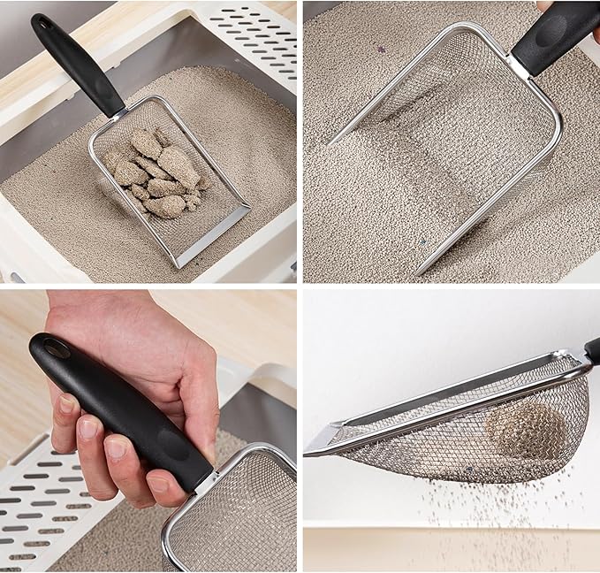 GKYZBB Cat Litter Scoop,Stainless Steel Metal Cat Litter Scoop,Easy to Clean,Suitable for Cleaning cat Litter,Beach Shovel