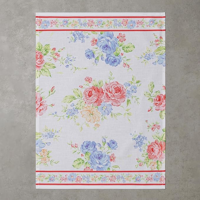 Maison d'Hermine Kitchen Towels Set of 3 100% Cotton 27.50" x 20" Reusable Cloth Tea Dish Towels Absorbent with Hanging Loop for Kitchen,Home,Dining,Cocktail Parties Spring/Summer (Vintage Floral)
