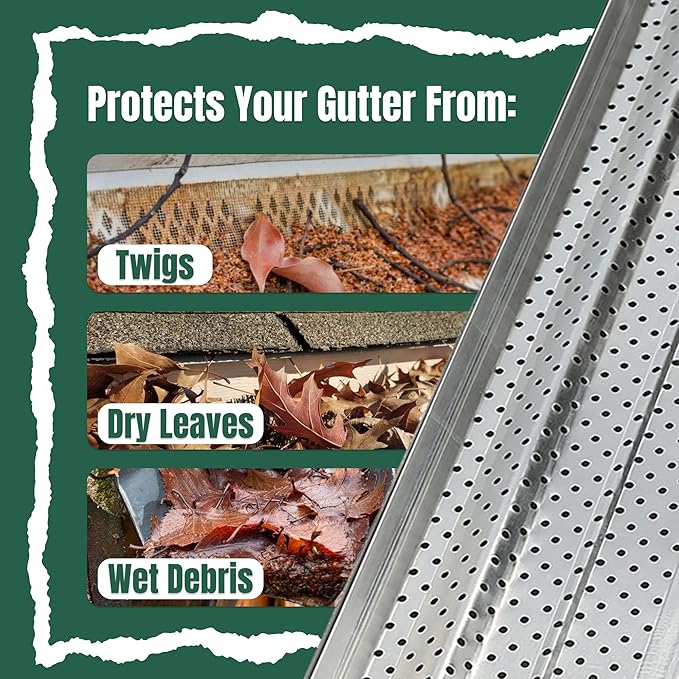A-M Gutter Guard – Premium Heavy-Duty Lifetime Quality Aluminum - Leaf & Debris Protection, (5 Inch - 200 Feet, Mill Finish) - DIY Easy - Made in The USA