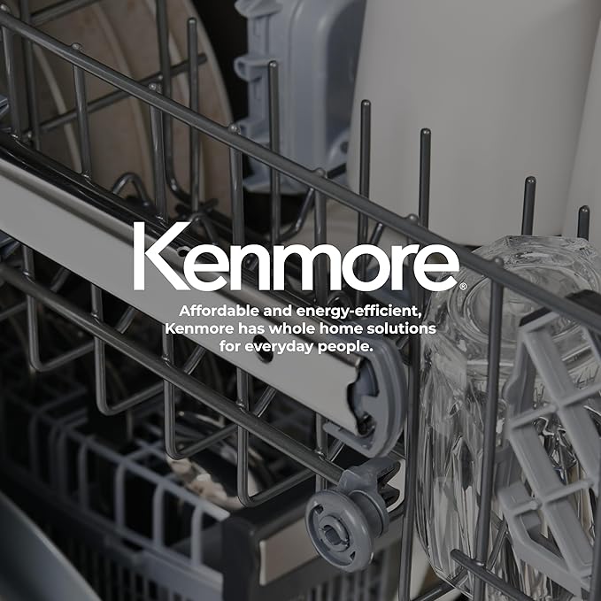 Kenmore 22-14709 18" Compact Built-In Dishwasher - UltraWash Plus, TurboDry, EasyFlex Third Rack & SmartWash - 10 Place Settings - 45 DBA - ENERGY STAR Certified - 18" - Black