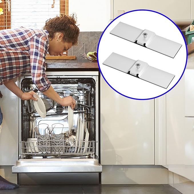 Granite Grabbers Dishwasher Mounting Brackets Replacement for Granite Dishwasher Mount on Solid Surfaces, Quartz, Corian, Granite, and Marble Countertops - 2 Pack