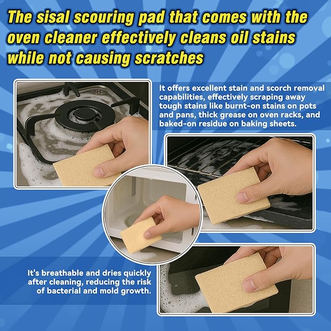 Heavy Duty Stove and Oven Cleaner Kit, Includes Cleaning Tool, Razor, Scraper and 1 Pad to Remove Tough Stains - Use on Gas, Electric, Ceramic Surfaces, 4 Piece (16.9, Fluid Ounces)