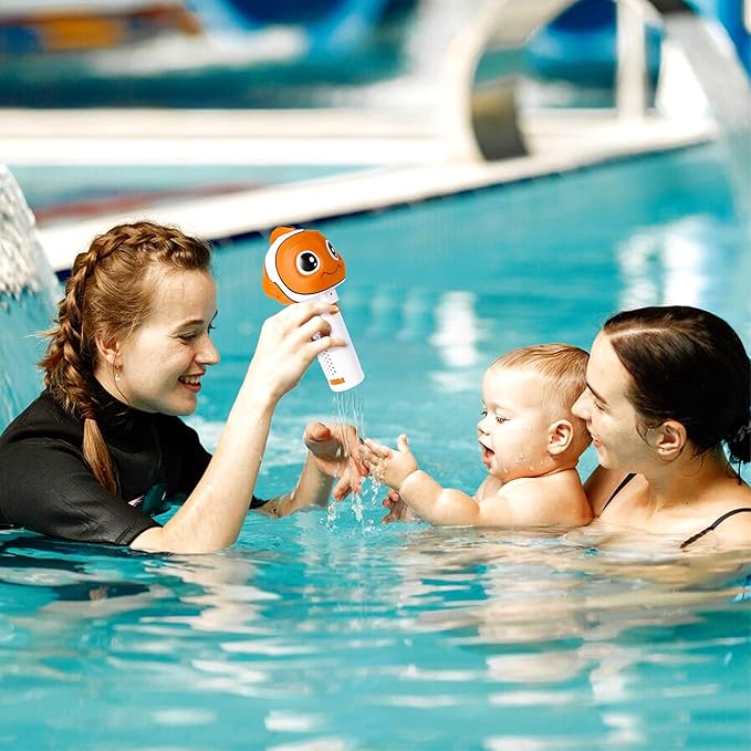 Chlorine Floater, Small Floating Pool Chlorine Dispenser for 1 Inch Tablets, Mini Clown Fish Bromine Holder for Hot Tub, Spa, Swimming Pools