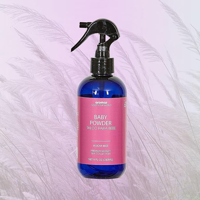Aromar Essential Room Mist and Fabric Spray with Natural Freshener Aromatherapy for a Fresh and Rejuvenated Home 8 oz (Baby Powder+Channel#5+Honey Rose)