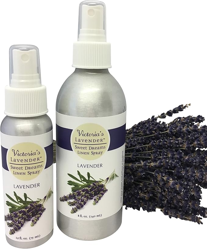 Victoria's Lavender Linen Spray - Aromatherapy Pillow Mist & Linen Spray, Soothing Lavender Essential Oil for Bed & Pillow Comfort, Ideal Holiday Gift, Handmade in Oregon, Made in USA (8 oz + 2 oz)