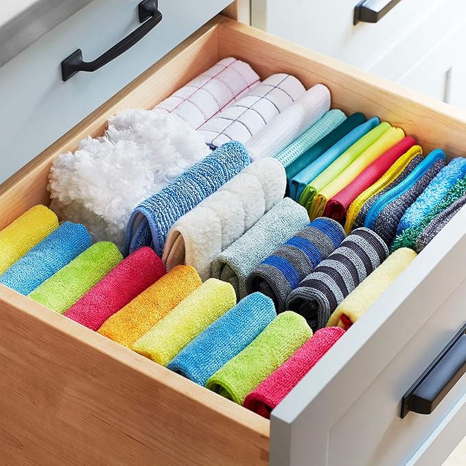 E-Cloth Microfiber Cloth, World's Leading Premium Microfiber Cleaning Cloth, Twice as Durable as Competition, 1 Year Guarantee, Ideal for Kitchen, Countertops, Sinks, and Bathrooms, Blue, 8 Pack