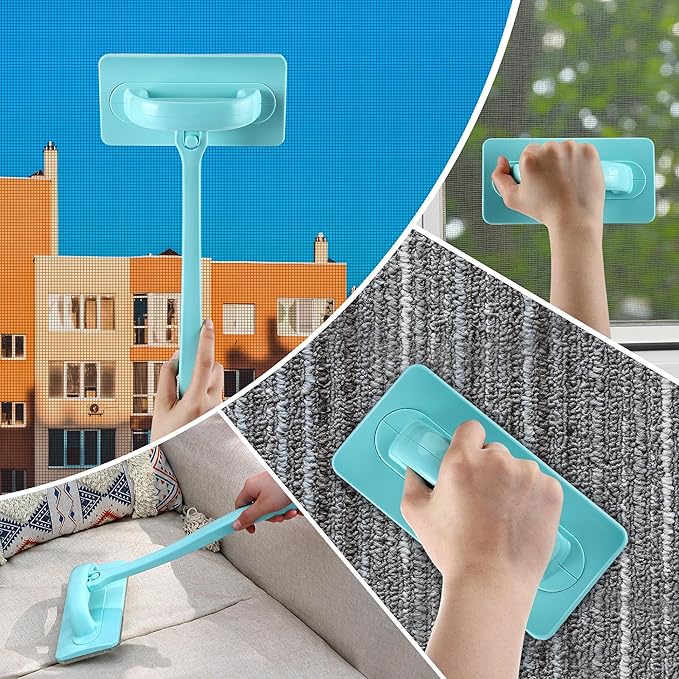Enhon 1 Pack Mesh Screen Cleaner, Window Screen Cleaning Brush Washing Equipment, Detachable Window Cleaner Tool with Wet and Dry Dual Use